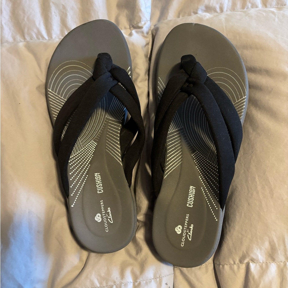 Clarks Black and Gray Women's Sandals